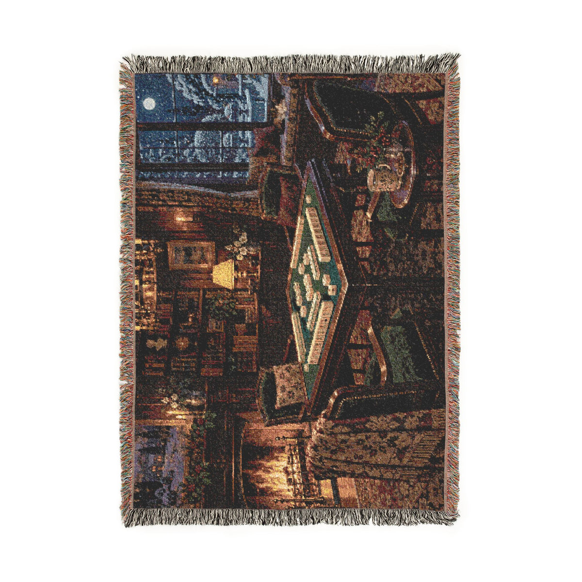 The Winter Game Room Mahjong Woven Blanket