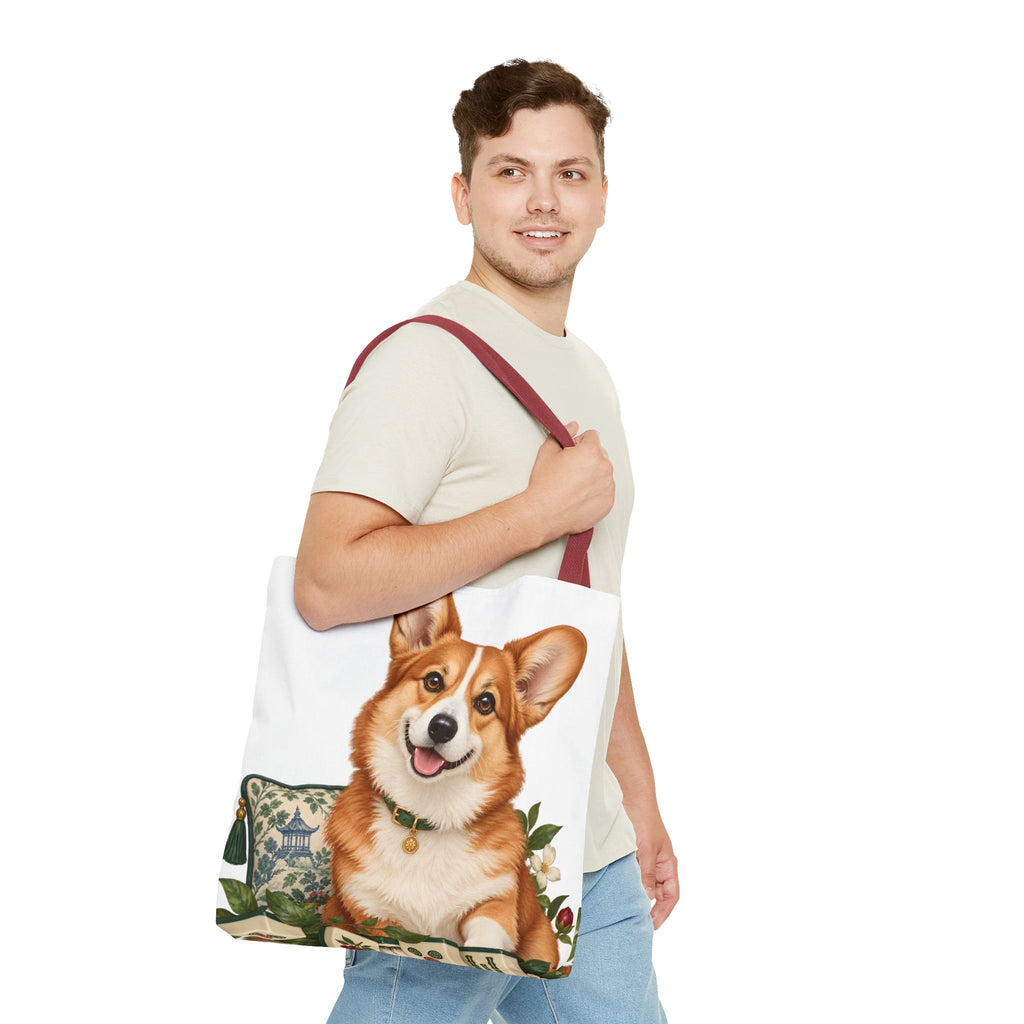 Mahjong Garden Corgi Tote Bag