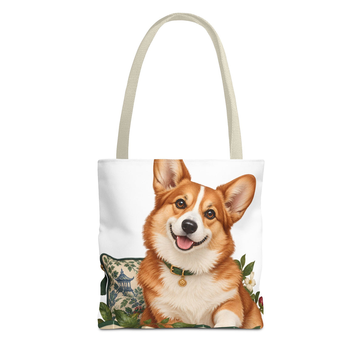 Mahjong Garden Corgi Tote Bag