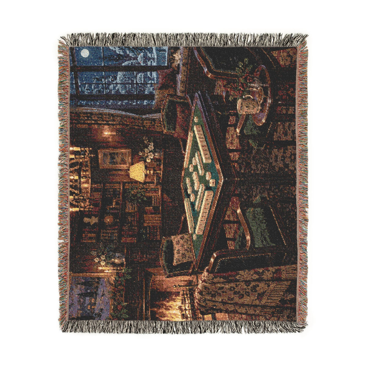 The Winter Game Room Mahjong Woven Blanket