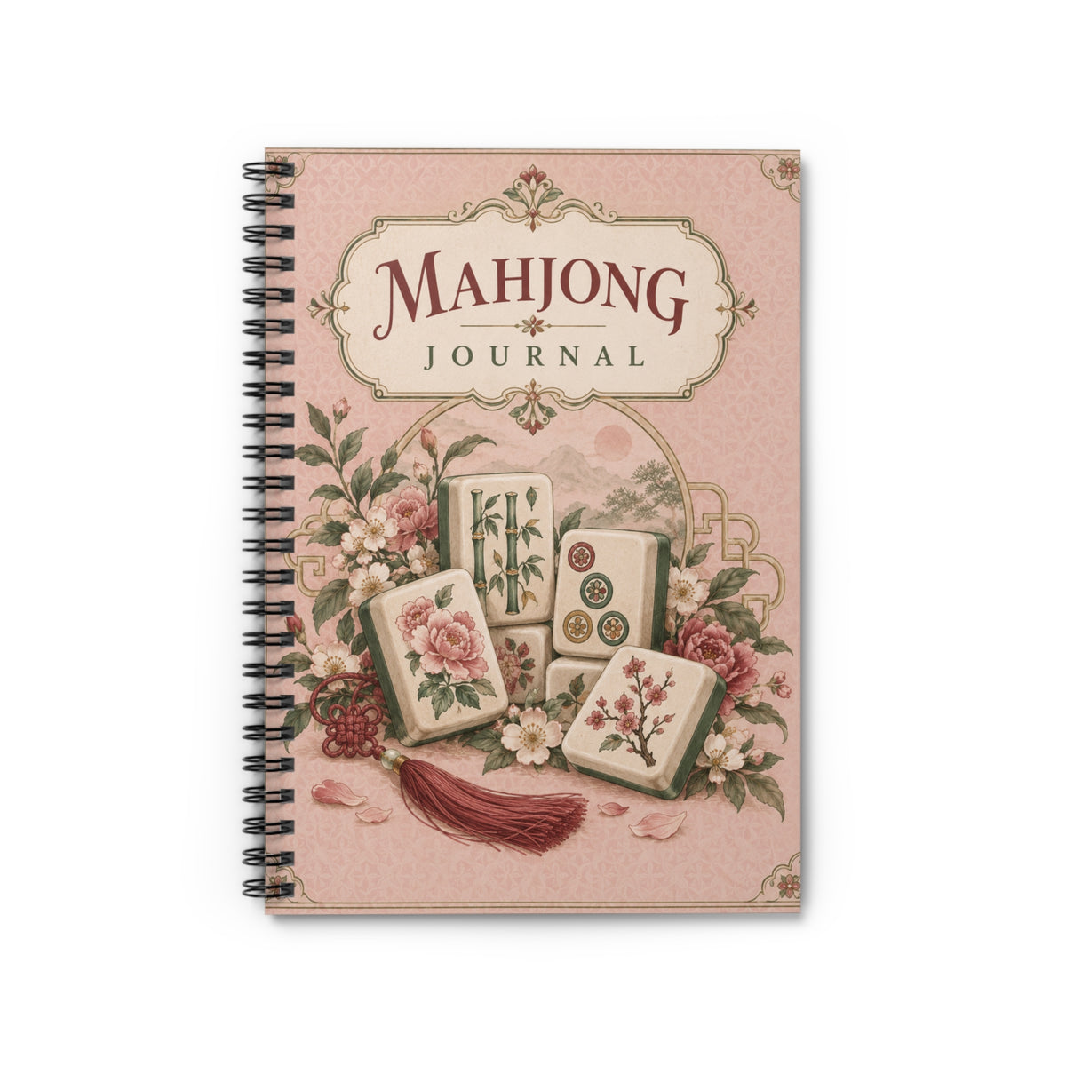 Pink Mahjong Journal Spiral Notebook