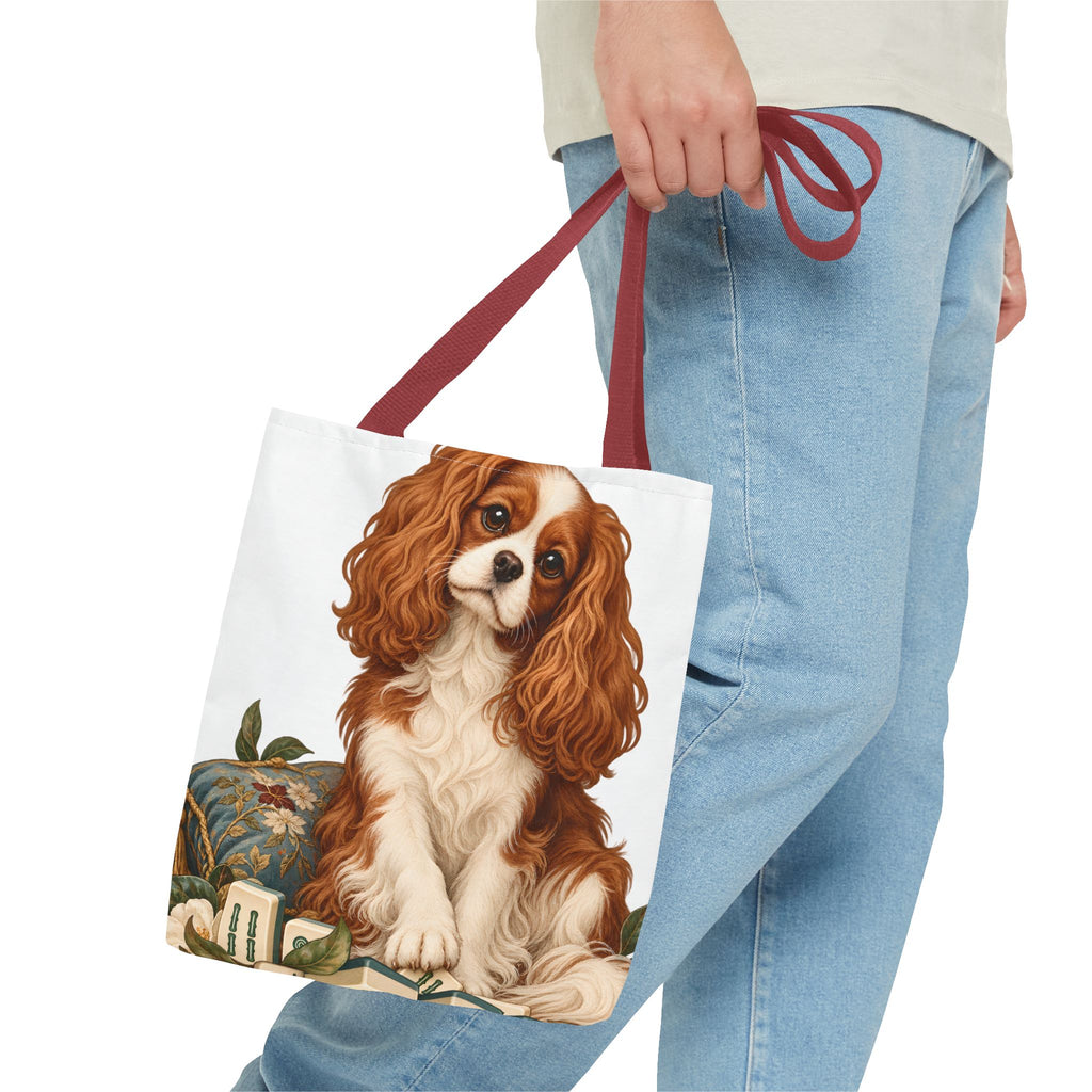 Mahjong Cavalier Dog Tote Bag