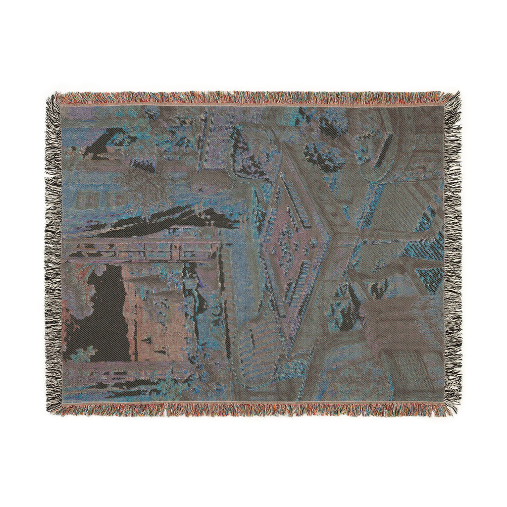 The Seaside Mahjong House Woven Blanket