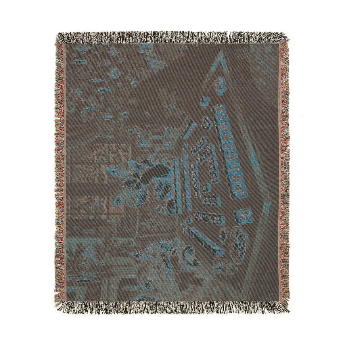 The Christmas Mahjong Cats Woven Blanket