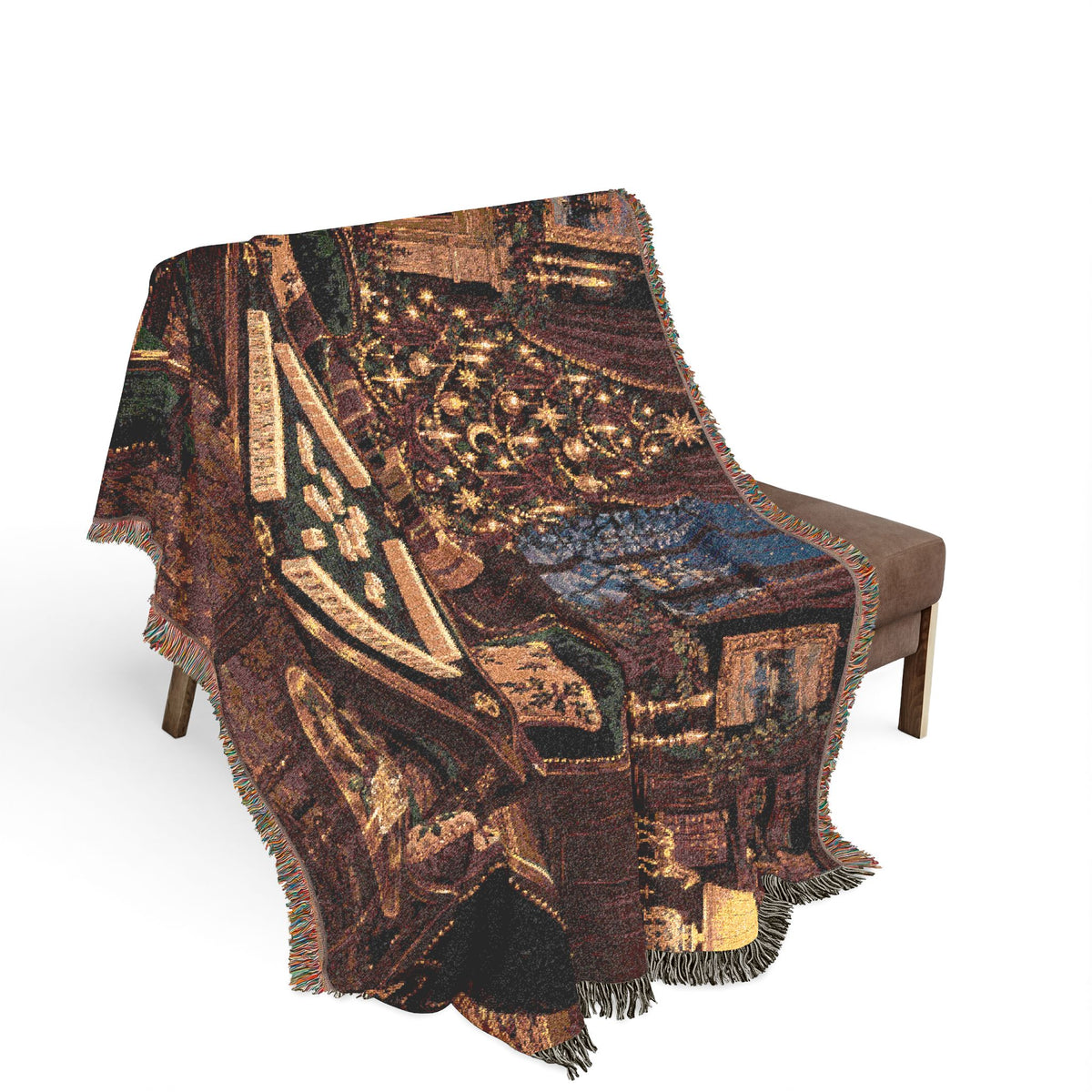 The Christmas Mahjong Parlour Woven Blanket