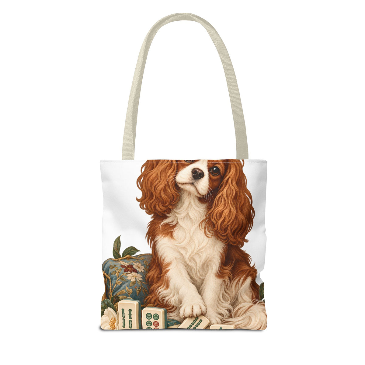 Mahjong Cavalier Dog Tote Bag