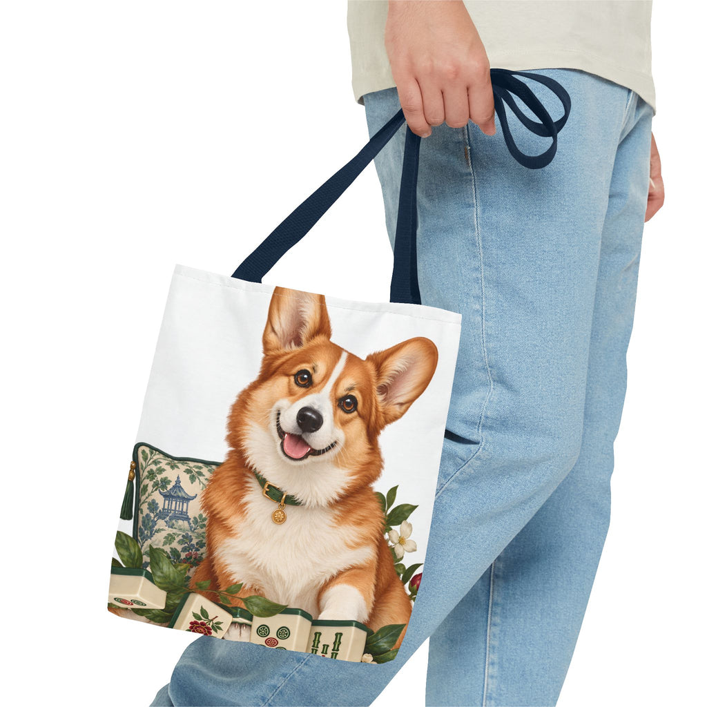 Mahjong Garden Corgi Tote Bag