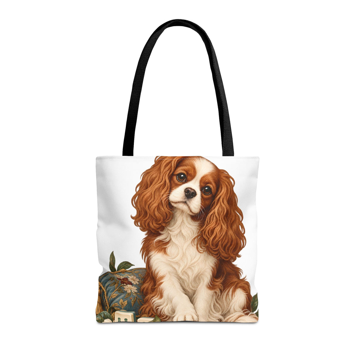 Mahjong Cavalier Dog Tote Bag