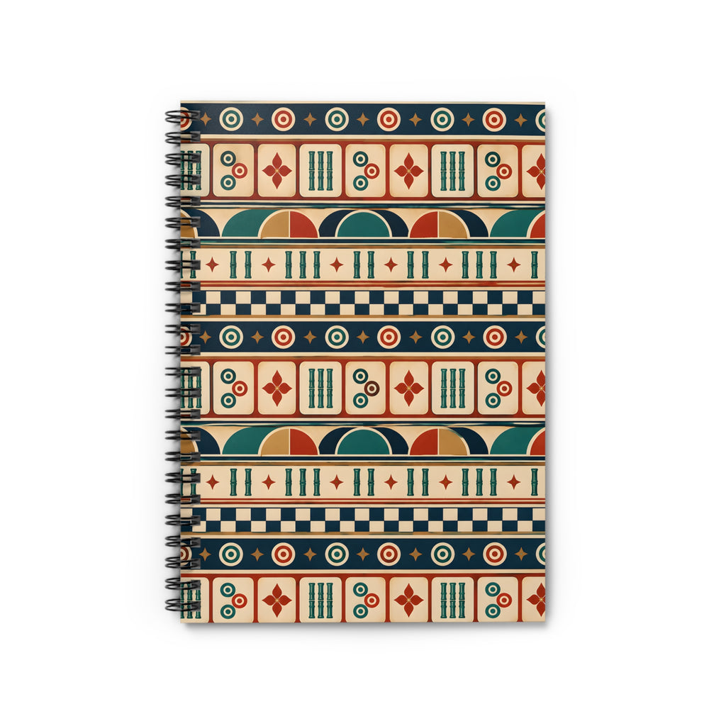 Retro Tile Mahjong Spiral Notebook