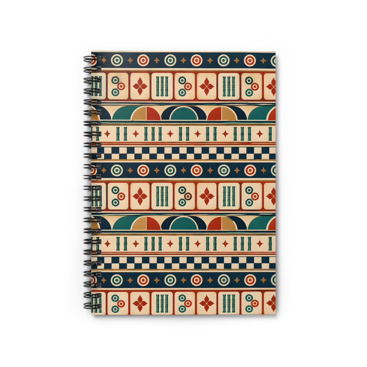Retro Tile Mahjong Spiral Notebook