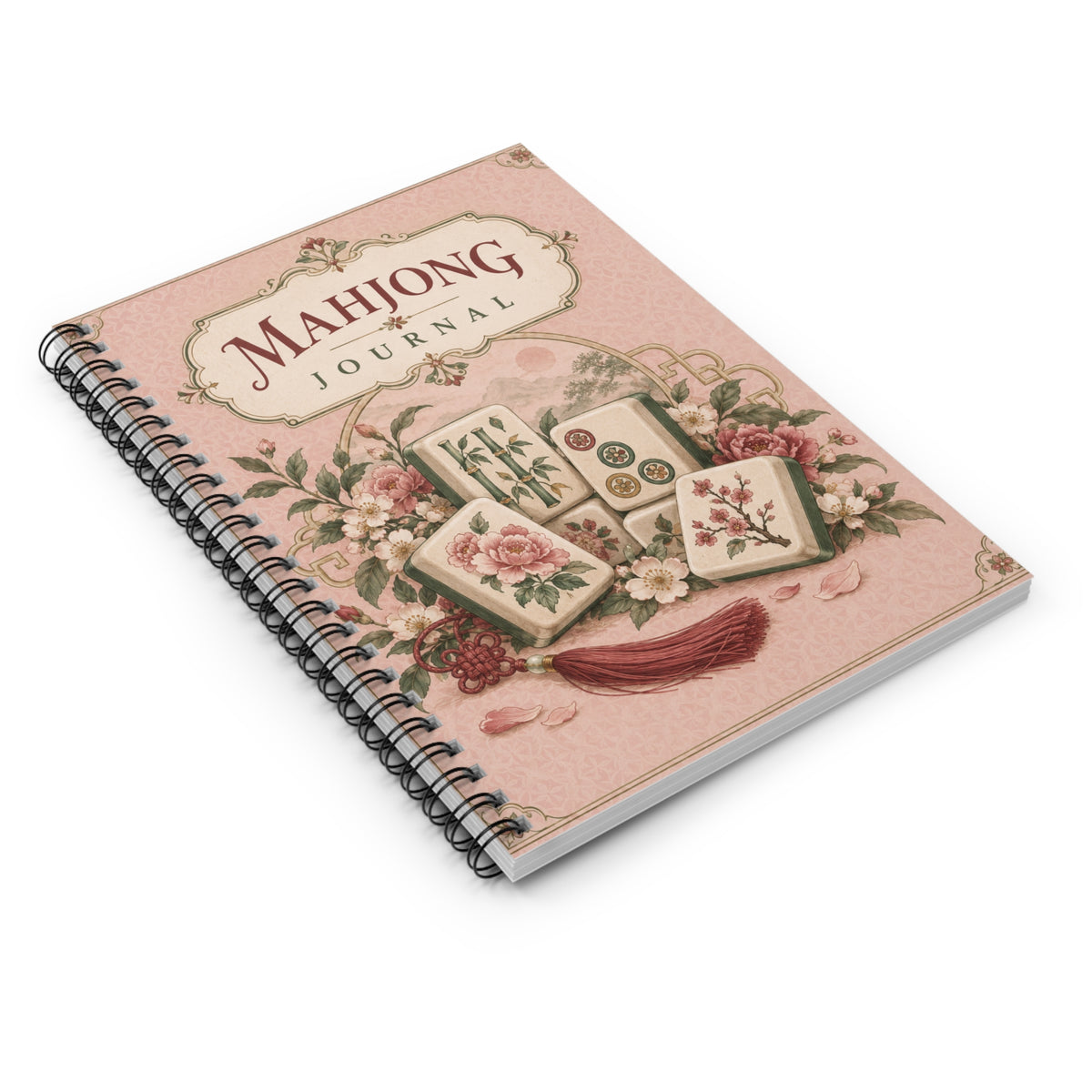 Pink Mahjong Journal Spiral Notebook