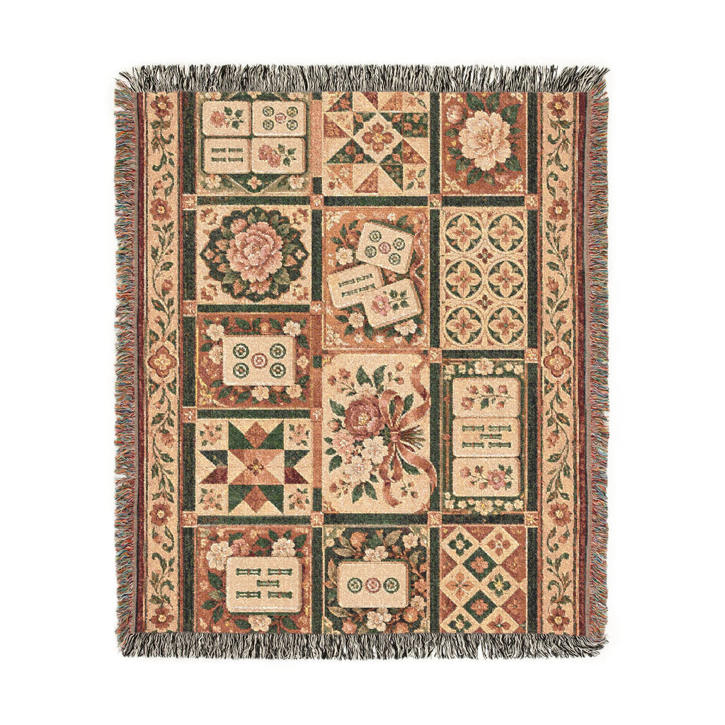 The Game Night Quilt Mahjong Woven Blanket