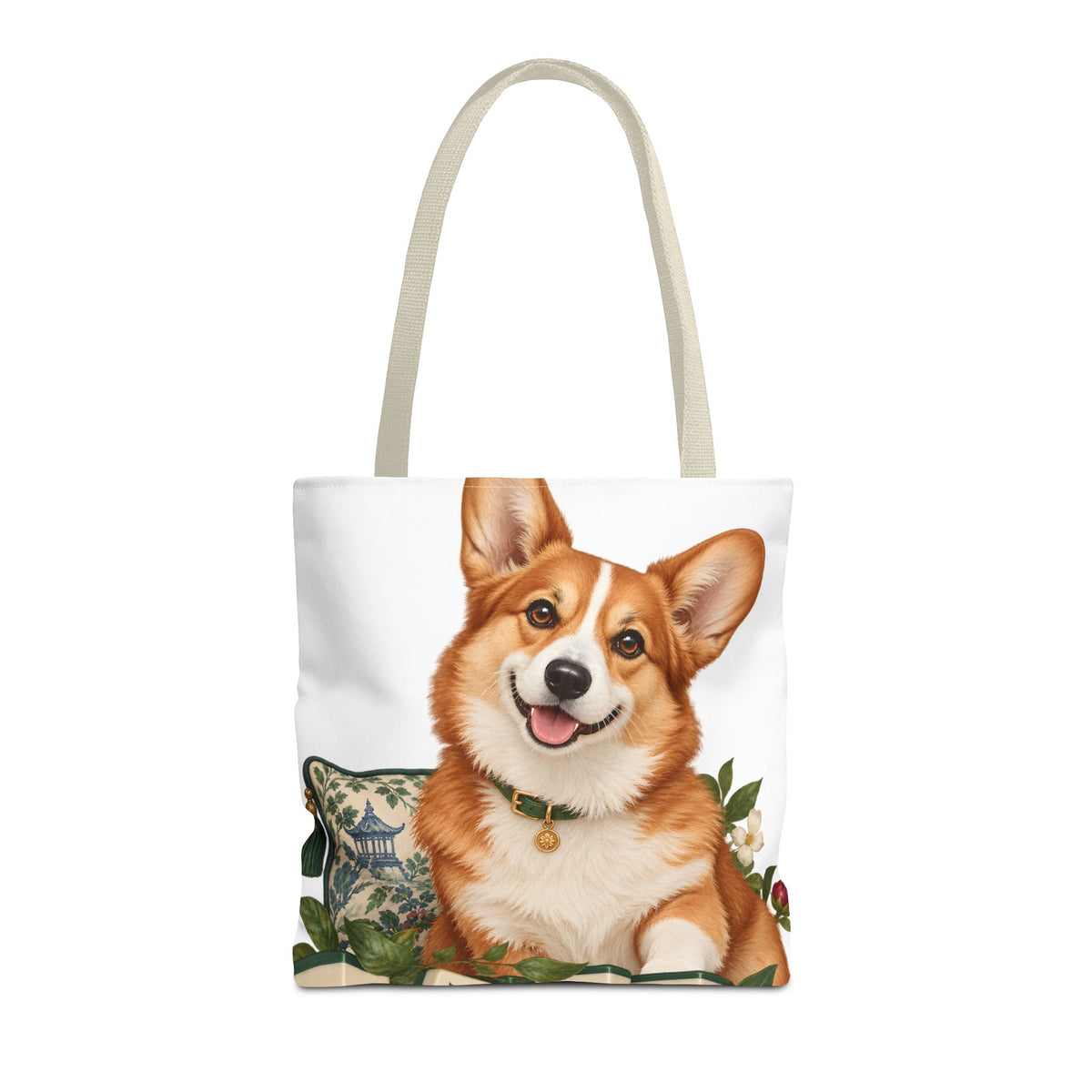Mahjong Garden Corgi Tote Bag