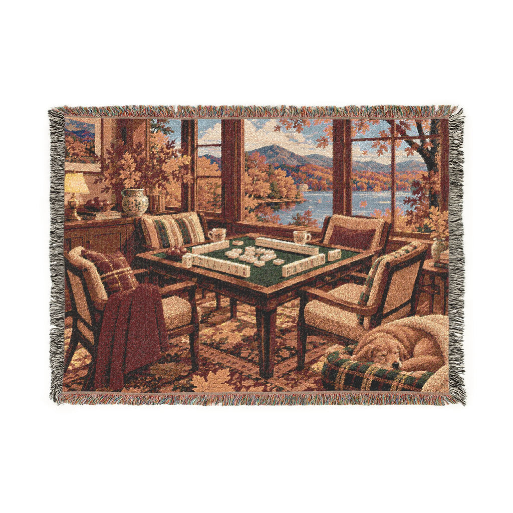 The Autumn Mahjong Weekend Woven Blanket