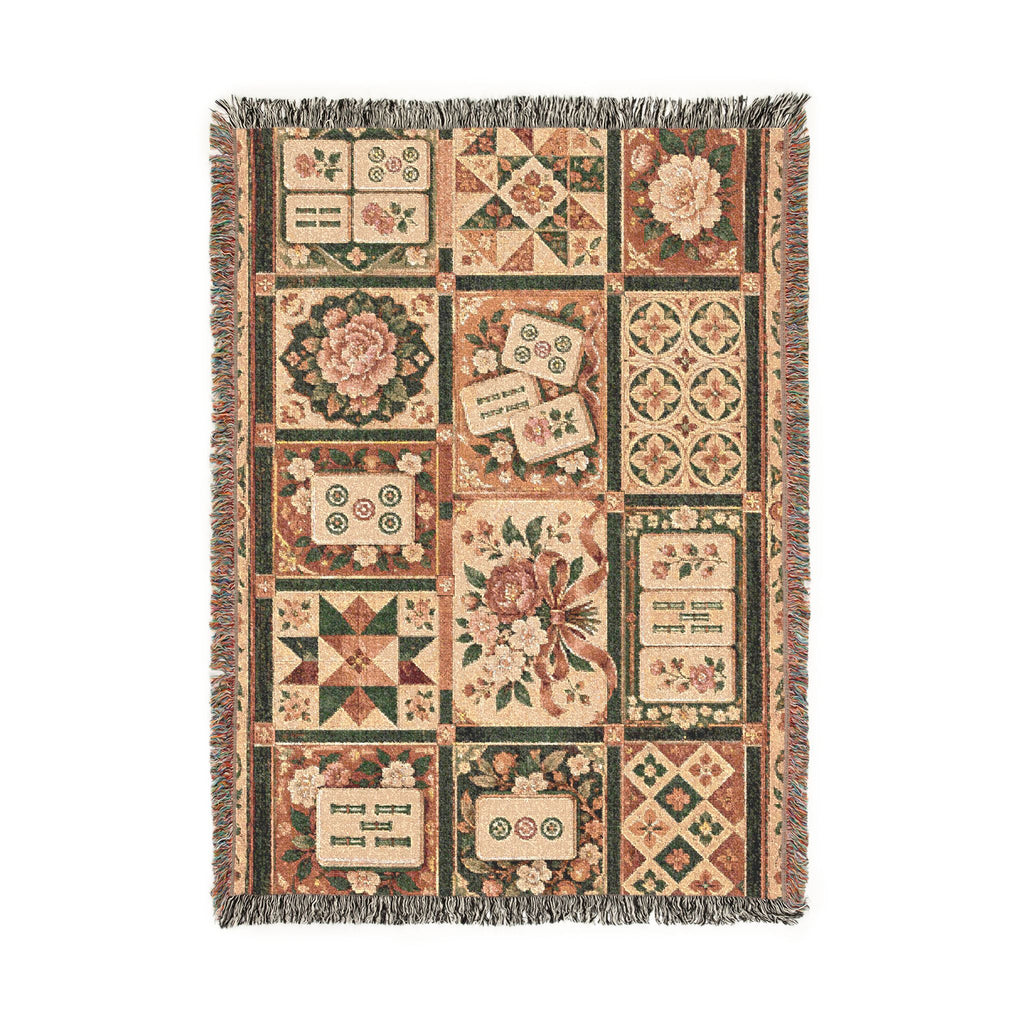 The Game Night Quilt Mahjong Woven Blanket