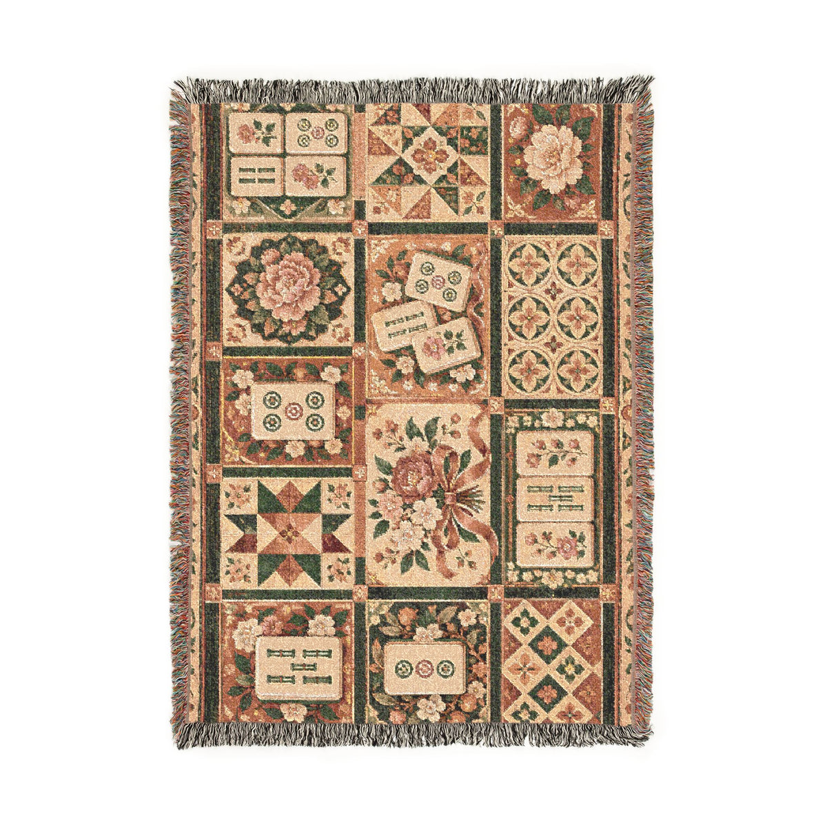 The Game Night Quilt Mahjong Woven Blanket