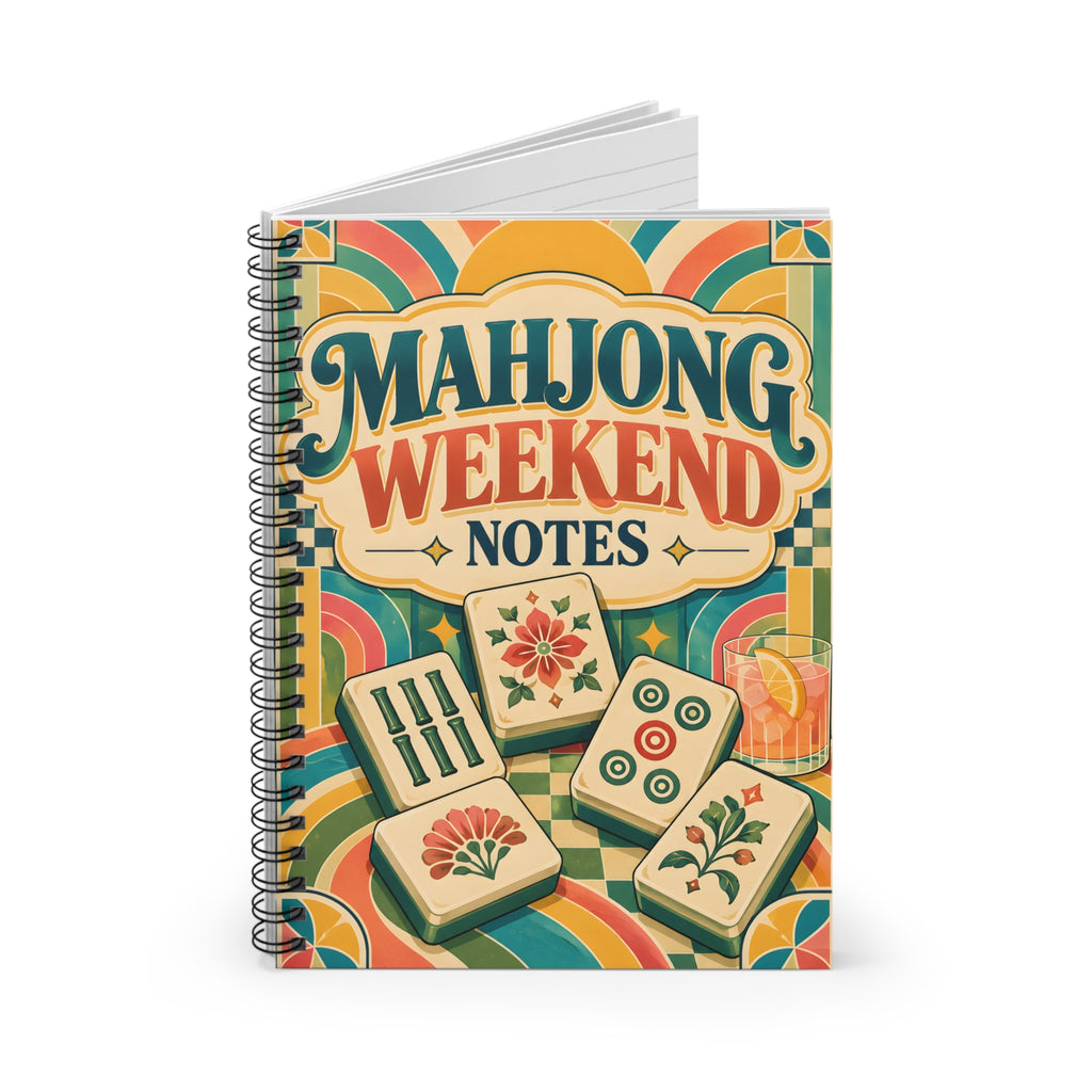 Mahjong Weekend Notes Retro Spiral Notebook