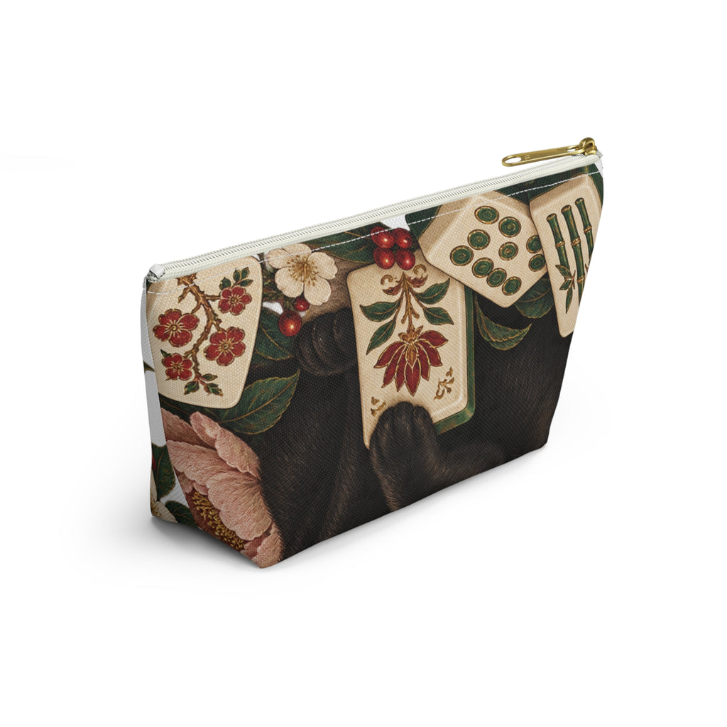 The Mahjong Cat Floral Pouch