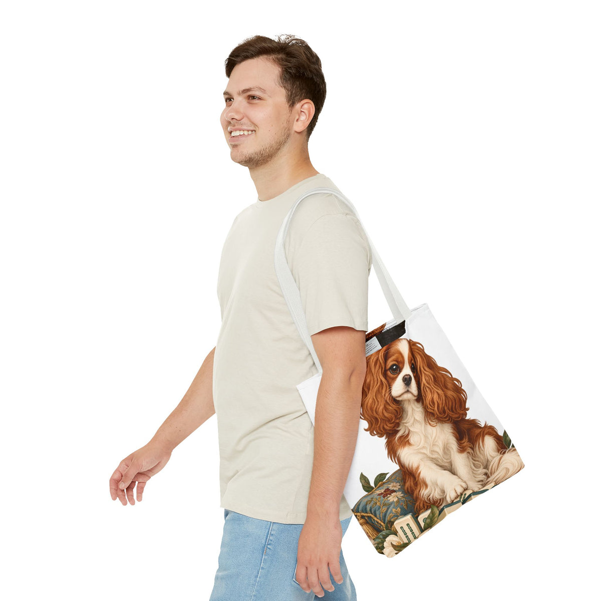 Mahjong Cavalier Dog Tote Bag