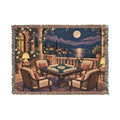 The Moonlit Mahjong Terrace Woven Blanket