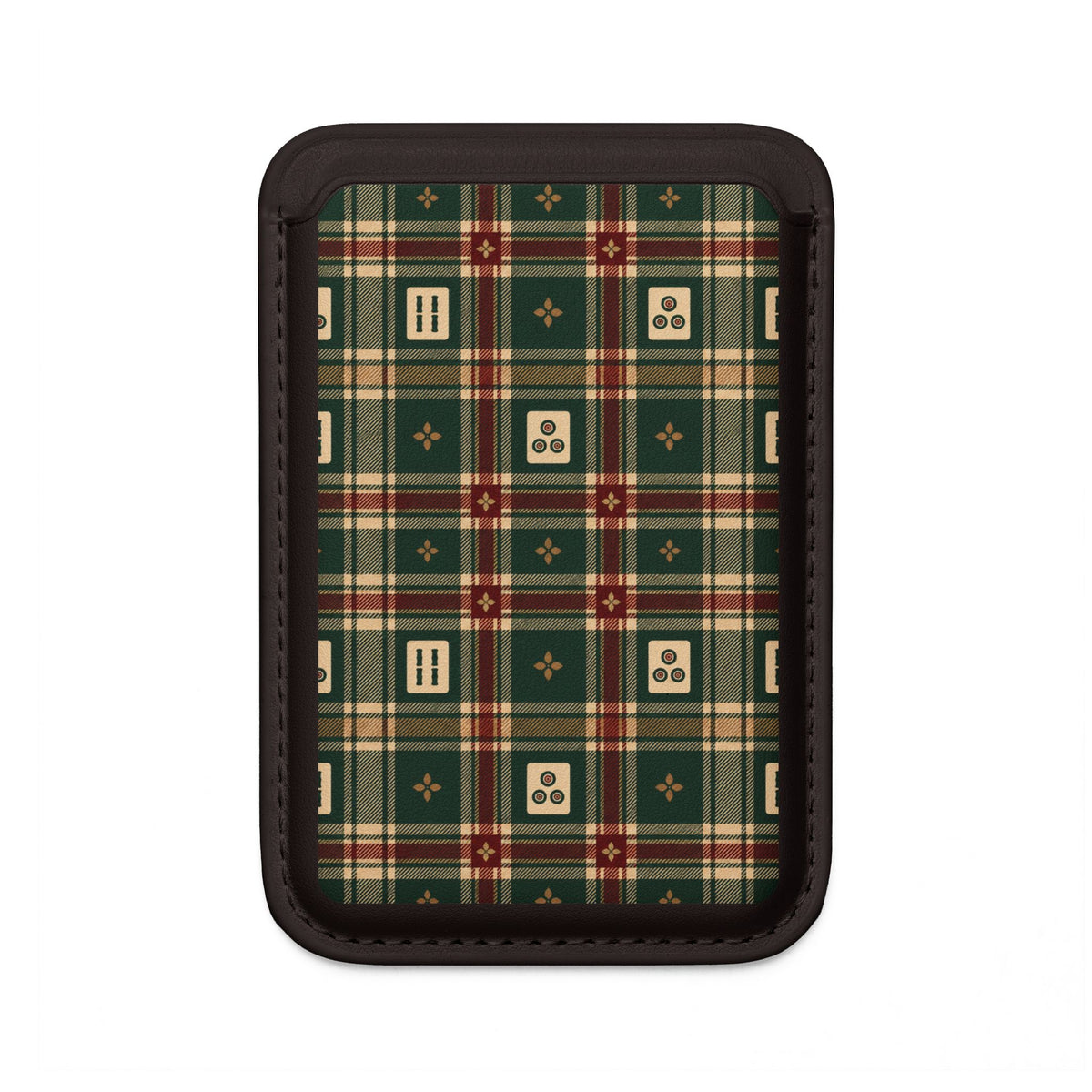 Lucky Tile Plaid Mahjong MagSafe Wallet