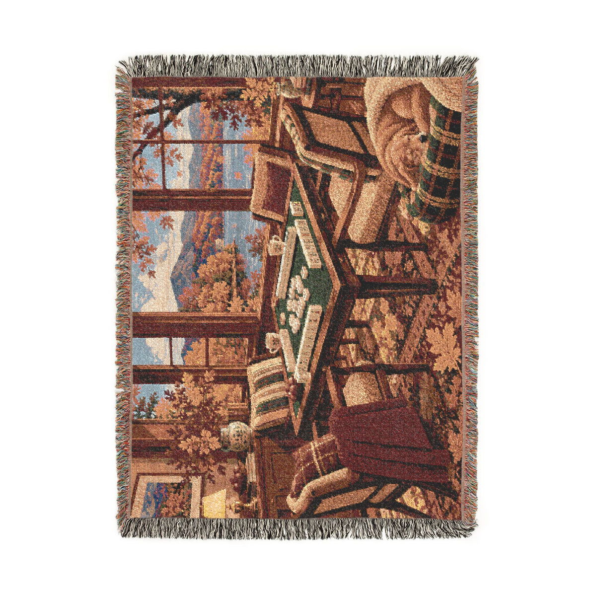 The Autumn Mahjong Weekend Woven Blanket
