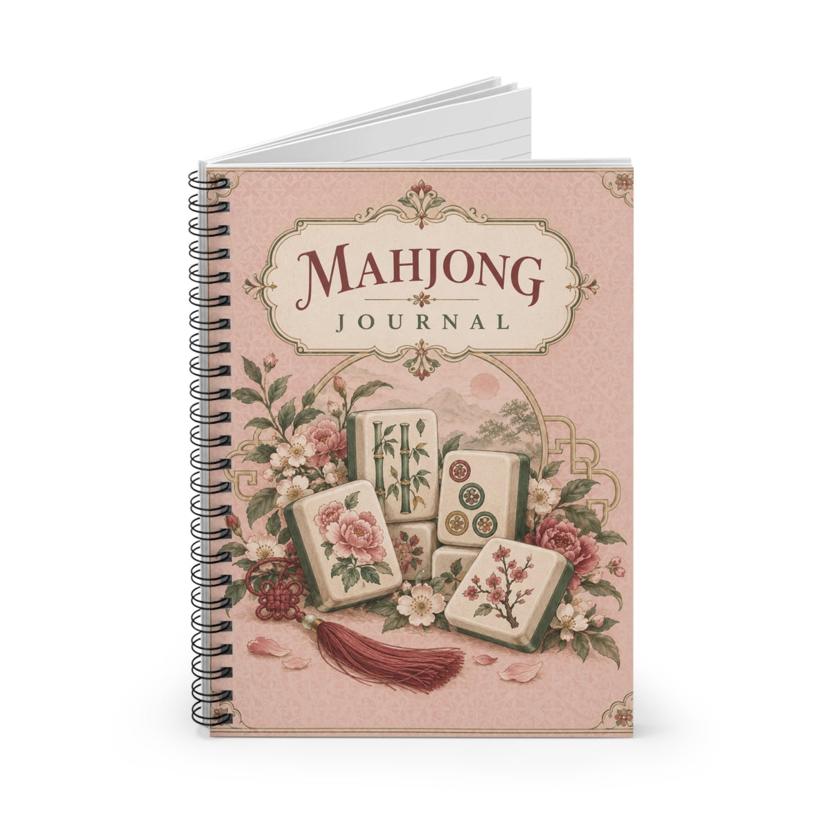 Pink Mahjong Journal Spiral Notebook