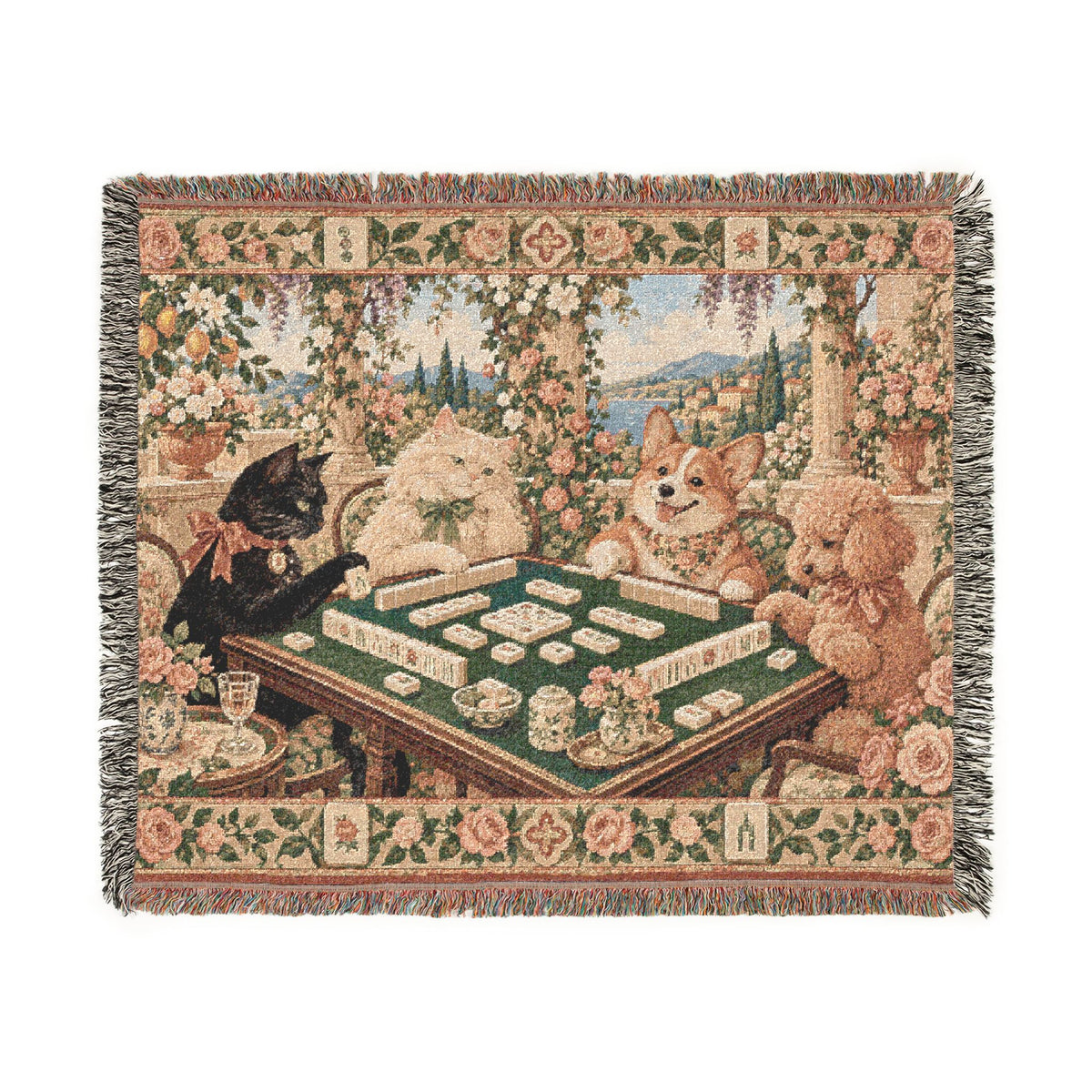 The Sunday Mahjong Garden Woven Blanket