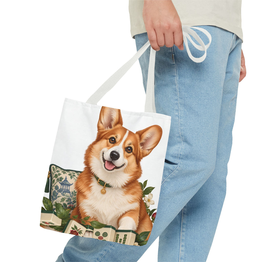 Mahjong Garden Corgi Tote Bag