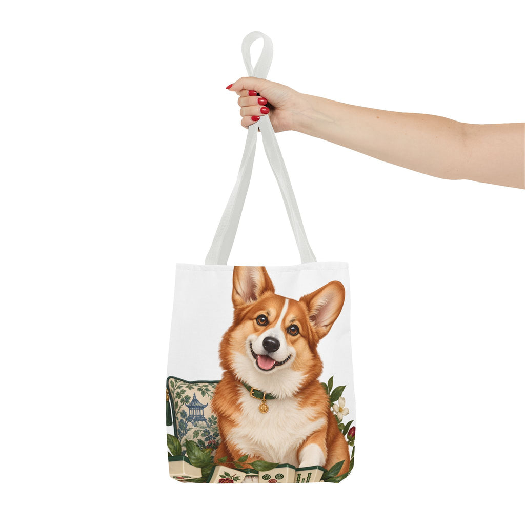 Mahjong Garden Corgi Tote Bag