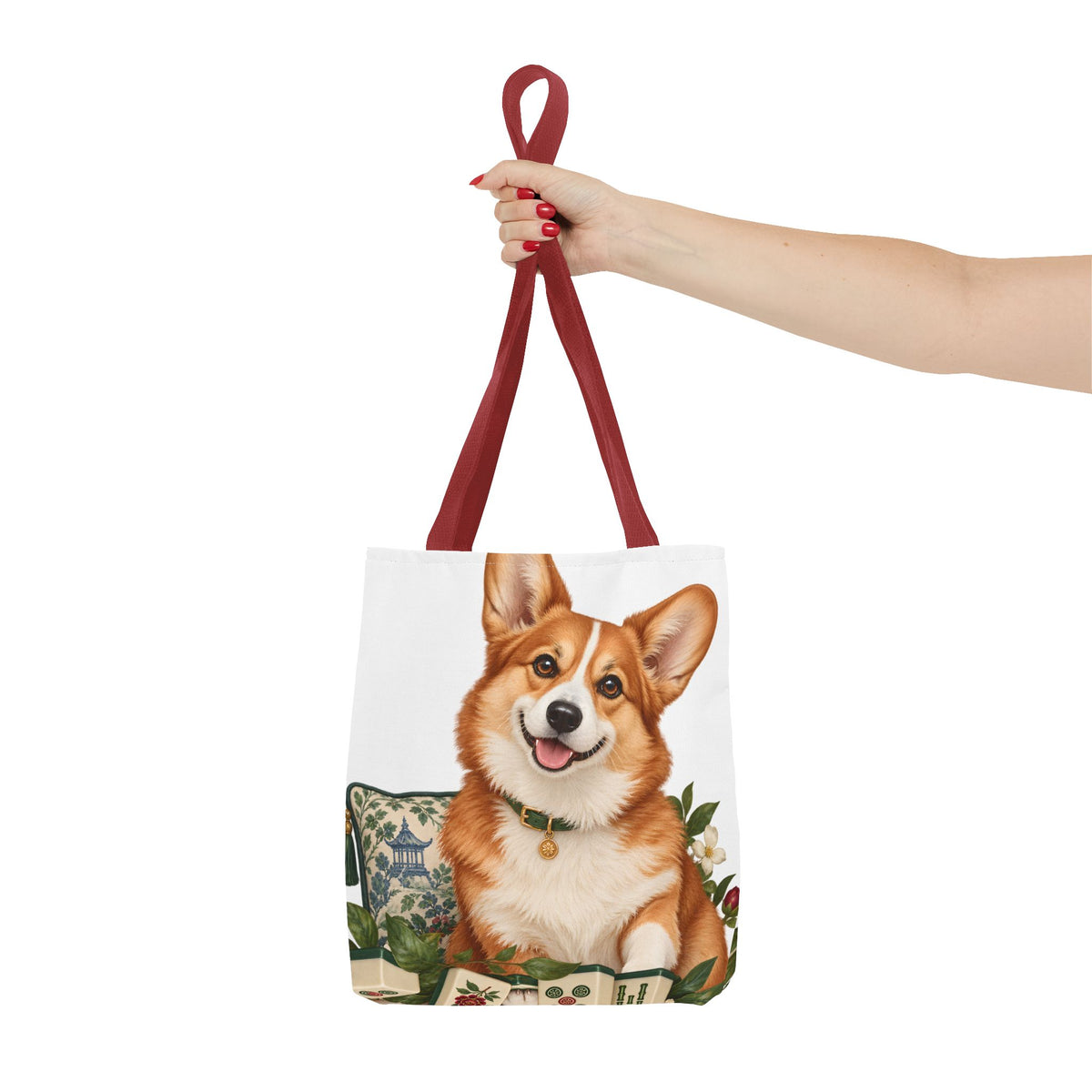 Mahjong Garden Corgi Tote Bag
