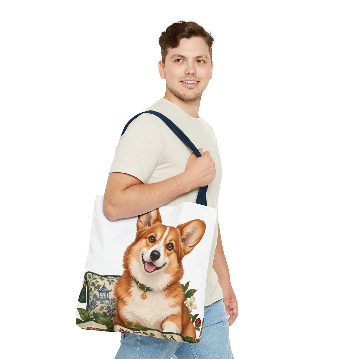 Mahjong Garden Corgi Tote Bag