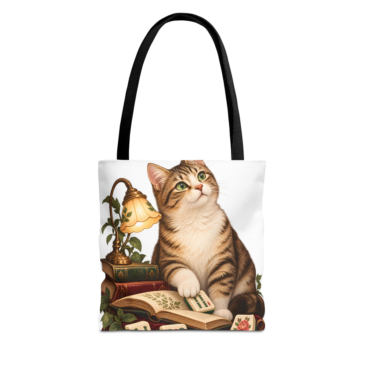 The Mahjong Reading Cat Tote Bag
