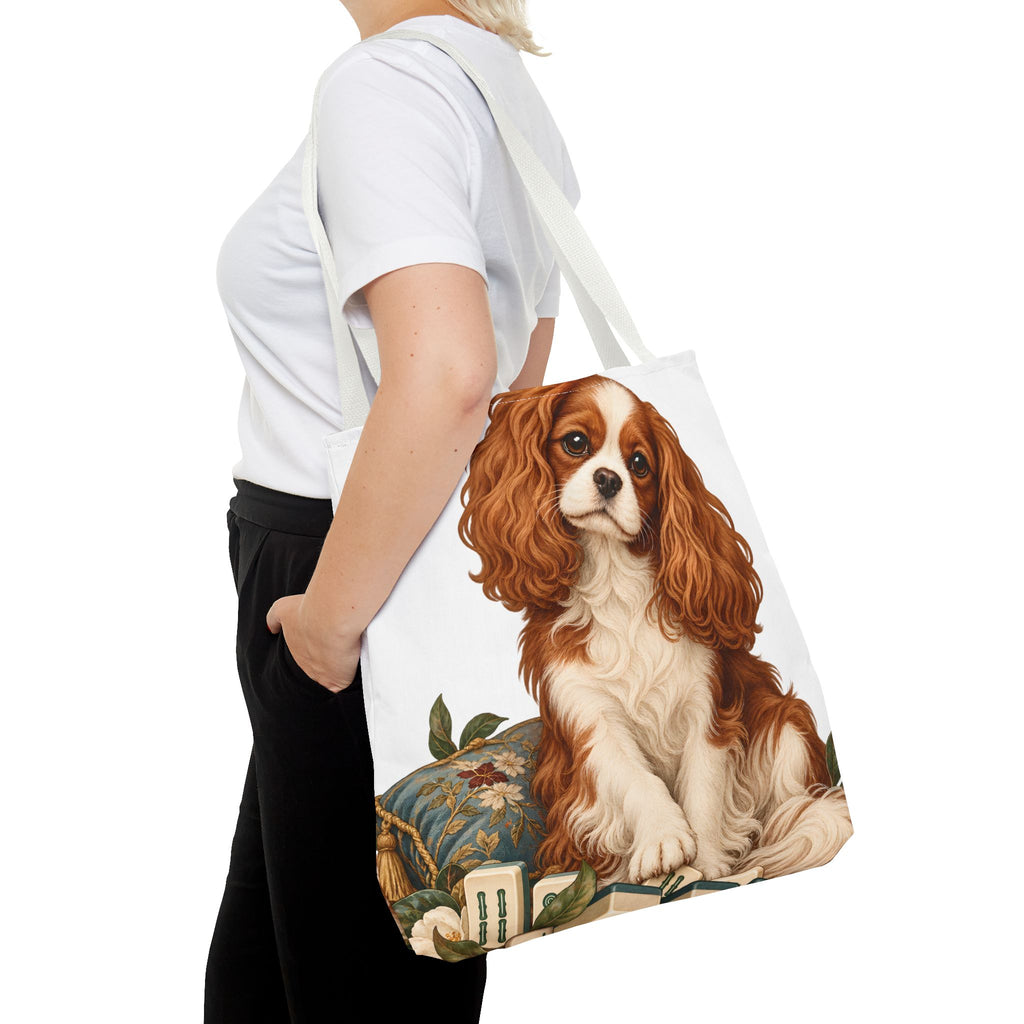 Mahjong Cavalier Dog Tote Bag
